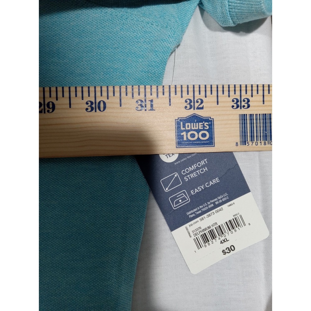 St John's Bay‎ Polo Men's 4XL Blue Delphnium Heather Comfort Stretch Classic Fit - Picture 5 of 6